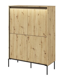 Komoda 4D s LED IPOLIS dub artisan/černá