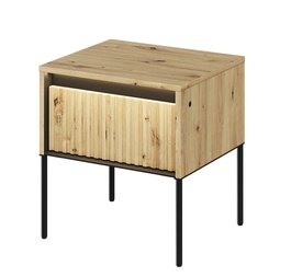 Noční stolek 1S s LED IPOLIS dub artisan/černá