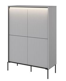 Komoda 4D s LED IPOLIS šedá/černá