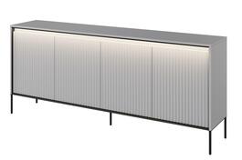 Komoda 4D nizká s LED IPOLIS šedá/černá