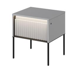 Noční stolek 1S s LED IPOLIS šedá/černá