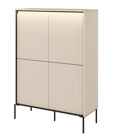 Komoda 4D s LED IPOLIS písková/černá