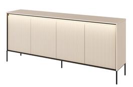 Komoda 4D nizká s LED IPOLIS písková/černá