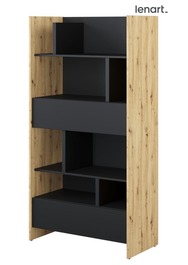 Regál 2S 178 cm REBECCA dub artisan/černá