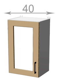 Capri W4072G, kuchyňská vitrína š.40, korpus dub Sonoma, dvířka grafit