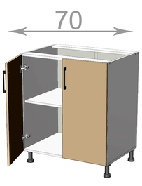 Capri L7082, kuchyňská skříňka š.70, korpus bílý, dvířka dub Craft šedý