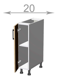 Capri L2082F, kuchyňská skříňka š.20, korpus grafit, dvířka dub Craft šedý