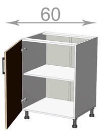 Capri L60821, kuchyňská skříňka š.60, korpus bílý, dvířka dub Craft šedý