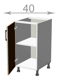 Capri L4082, kuchyňská skříňka š.40, korpus bílý, dvířka dub Craft šedý