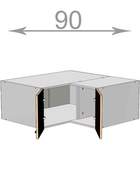 Capri MC909036, kuchyňská rohová nádstavba š.90, korpus bílý, dvířka dub Craft šedý