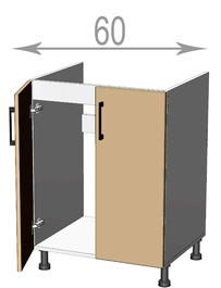 Capri LS6082, kuchyňská dřezová skříňka š.60, korpus grafit, dvířka dub craft zlatý