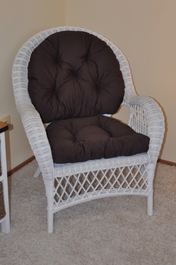 Ratanové křeslo Florida bílé polstr hnědý