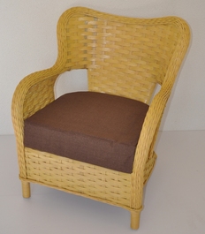 Ratanové křeslo Tokyo medové polstr hnědý melír