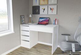 Pracovní stůl se zásuvkami 110 levý SAXMAN bílá mat