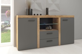 Komoda PUERTO 2D2S dub lefkas/grafit