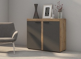 Komoda PUERTO 2D dub lefkas/grafit