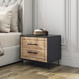 Night noční stolek na nožičkách, dub / černá