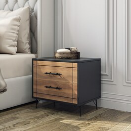 Night noční stolek na nožičkách, ořech / černá