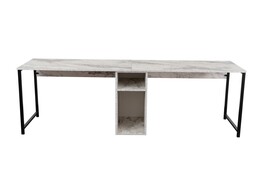 Twin Study Desk dvojitý psací stůl, mramor freesia / černá