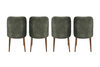 Dallas 4 jídelní židle, ořech / tmavá zelená