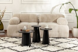 Lume 3 odkládací stolky, černé dřevo