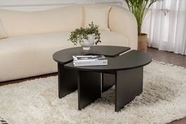 Moira dvoudílný konferenční stolek, černé dřevo