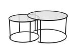 Aurum 80/60 sada kulatých konferenčních stolků, černá / transparent