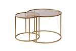 Aurum sada kulatých konferenčních stolků, zlatá / bronz