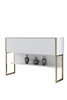 Luxe konzolový stolek se kříňkou, zlatá / bílá