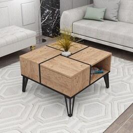 Nirvana stylový konferenční stolek, borovice Atlantic / černá