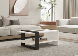 Funda konferenční stolek s policí, antracit / bílá