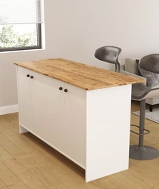 VENTURI kuchyňský ostrůvek s ÚP pod PD, bílá/borovice