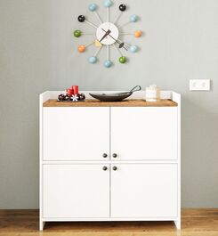 CHINO multifunkční skříňka, bílá/borovice