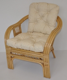 Ratanové křeslo Rio De Janeiro medové - polstr béžový melír