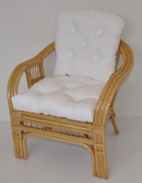 Ratanové křeslo Rio De Janeiro medové - polstr bílý