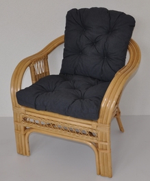 Ratanové křeslo Rio De Janeiro medové - polstr tmavě šedý melír