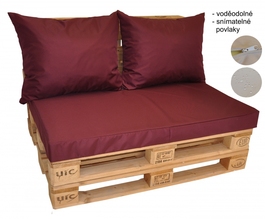 Polstry na paletový nábytek voděodolné -barva bordó