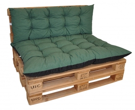 Polstry na paletový nábytek sada Basic - látka tmavě zelený melír