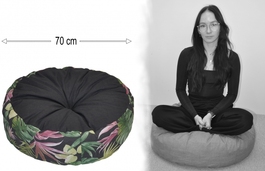 Polštář sedací průměr 70 cm - monstera