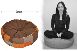 Polštář sedací průměr 70 cm - oranžové listy