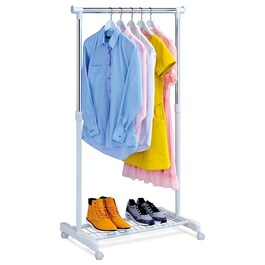 Stojan na šaty, kov, bílá, ABD-1210 WT