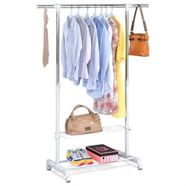 Stojan na šaty, kov, bílá, ABD-1216 WT
