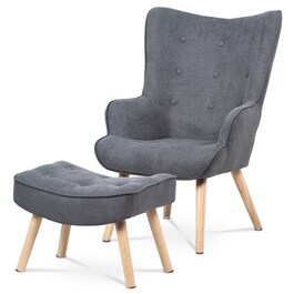 Křeslo ušák, šedá, látka, AK-302 GREY2