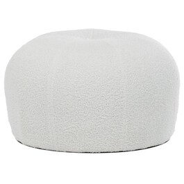 Taburet, bílá, látka bouclé, AK-307 WT2