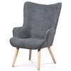 Křeslo ušák, šedá, látka, AK-302 GREY2