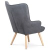 Křeslo ušák, šedá, látka, AK-302 GREY2