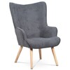 Křeslo ušák, šedá, látka, AK-302 GREY2