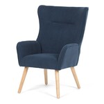 Křeslo ušák, modrá, manšestrová látka, AK-314 BLUE2