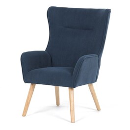 Křeslo ušák, modrá, manšestrová látka, AK-314 BLUE2