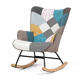 Houpací křeslo, vícebarevná, látka, AK-374 PW2